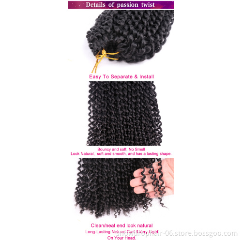 Wholesale 8Inch 12Inch Purple Blue Faux Locs Crochet Braids Spring Passion Twist African River Goddess Hair Supplier